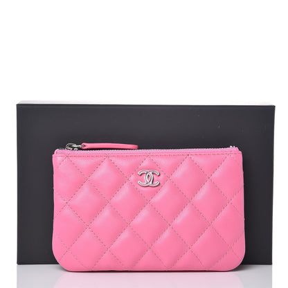 Chanel Lambskin Quilted Small Cosmetic Case Pink 8 of 8
