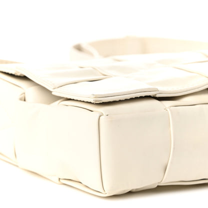 Bottega Veneta Paper Calfskin Intrecciato Stretch Cassette Shoulder Bag White 10 of 11