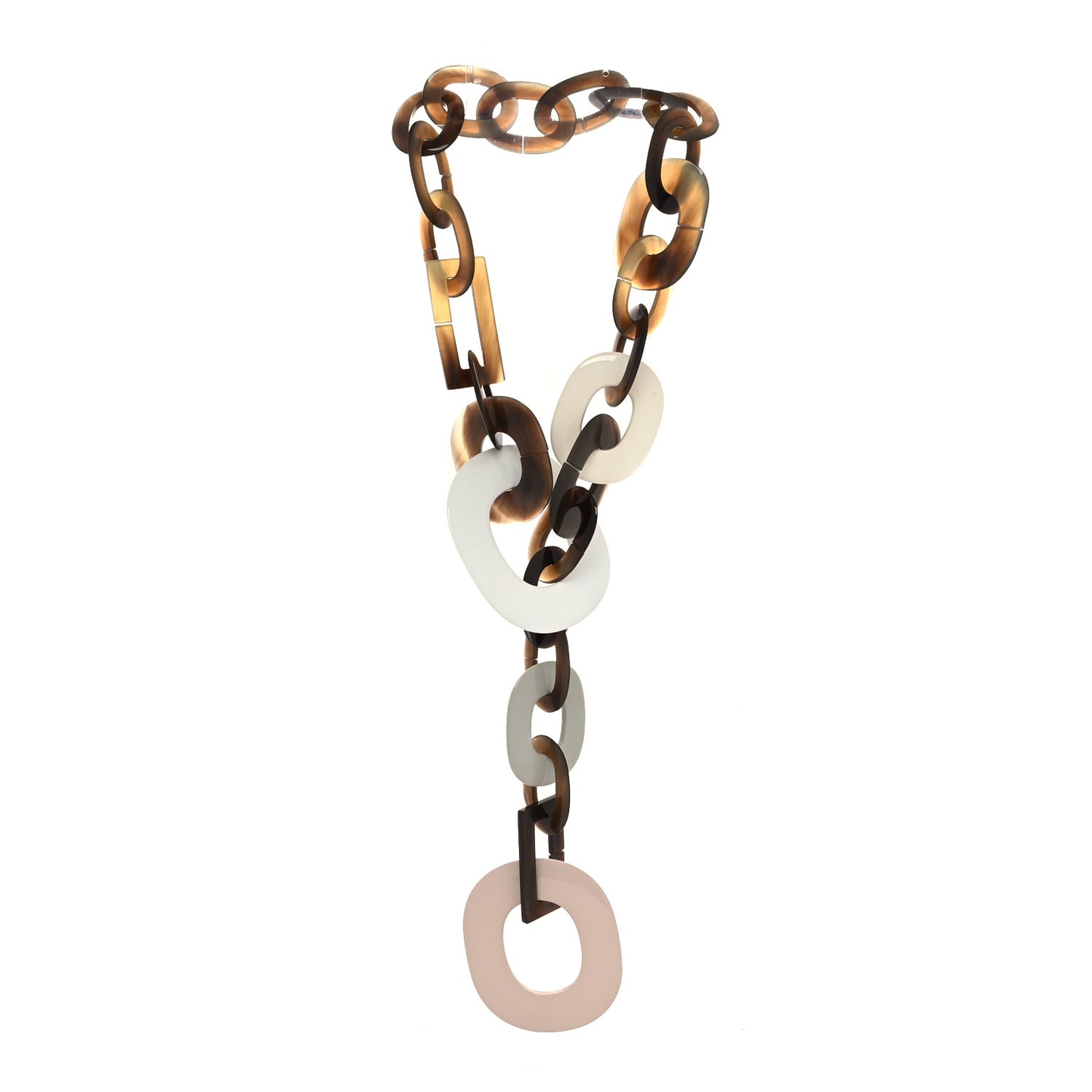 Lacquered Wood Buffalo Horn Duncan Necklace