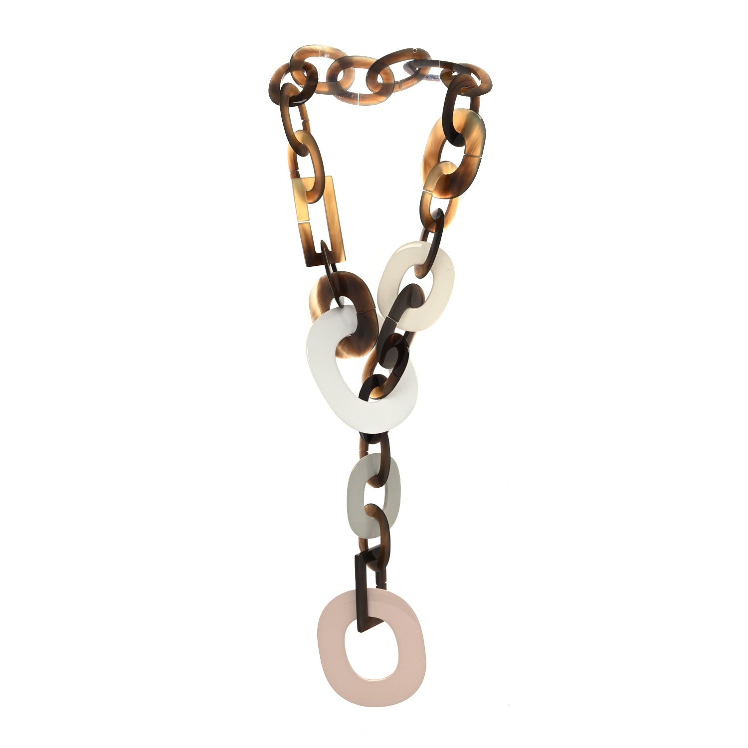 Hermes Lacquered Wood Buffalo Horn Duncan Necklace 3 of 4