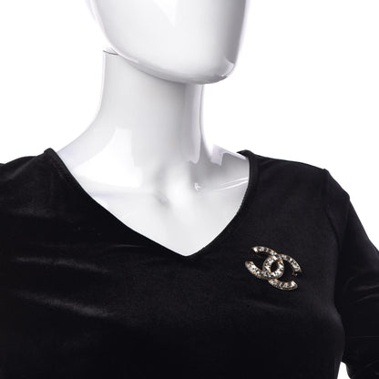 Chanel Baguette Crystal CC Brooch Gold Black 2 of 5