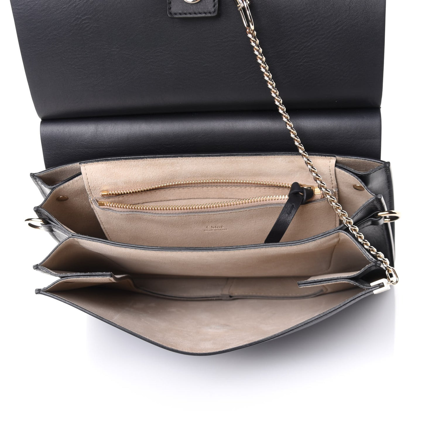 Suede Calfskin Medium Faye Shoulder Bag Black