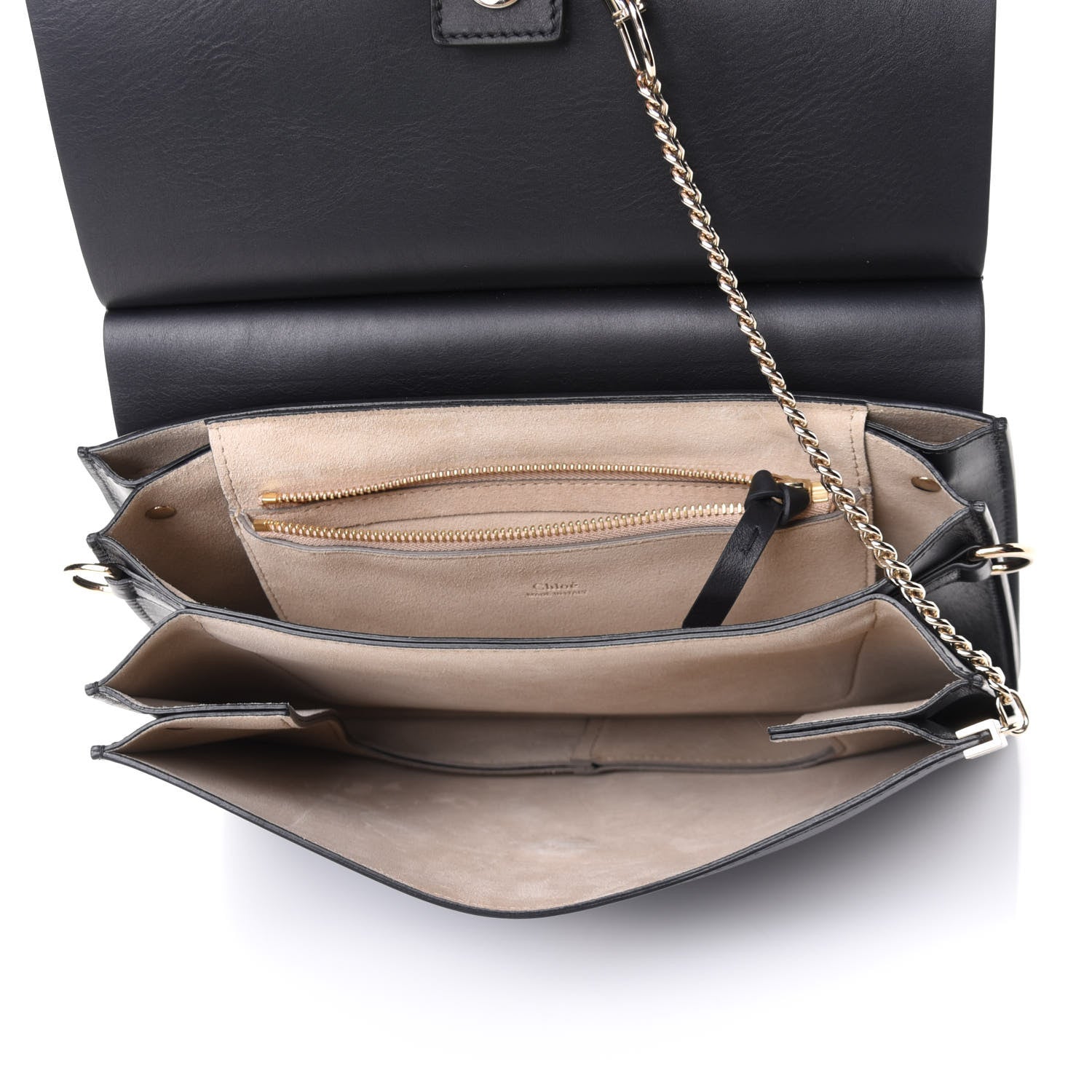 Chloe Suede Calfskin Medium Faye Shoulder Bag Black 4 of 4