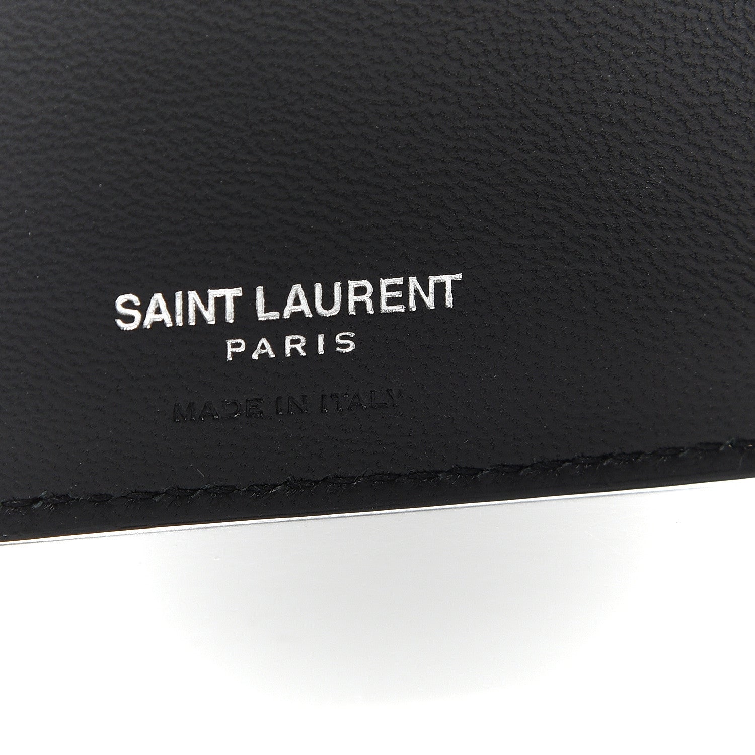 Saint Laurent Calfskin Crocodile Embossed East West Wallet Black 9 of 11