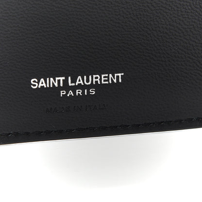 Saint Laurent Calfskin Crocodile Embossed East West Wallet Black 9 of 11