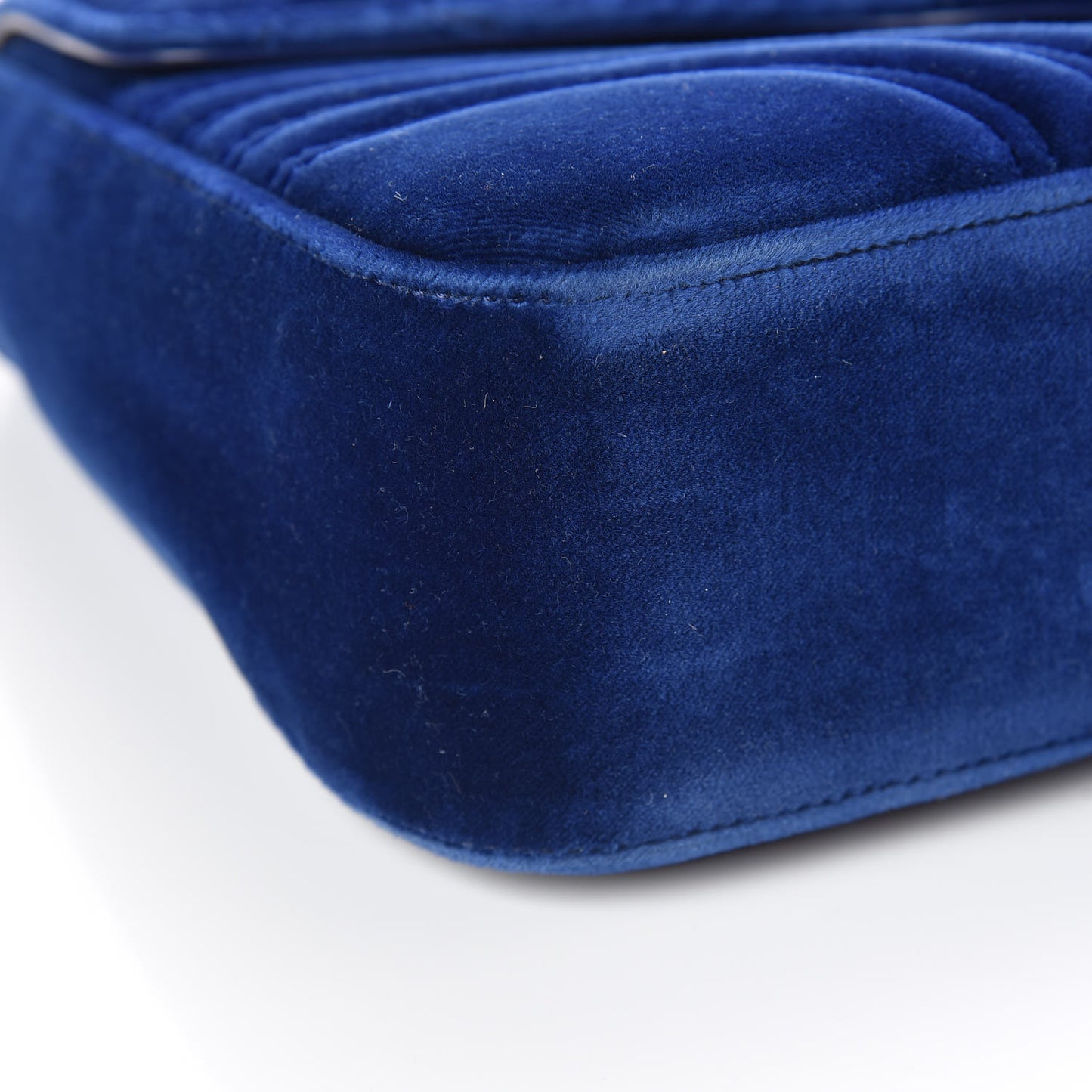 Velvet Matelasse Medium GG Marmont Shoulder Bag Cobalt Blue