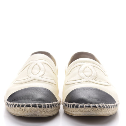 Chanel Lambskin CC Espadrilles 39 White Black 2 of 16