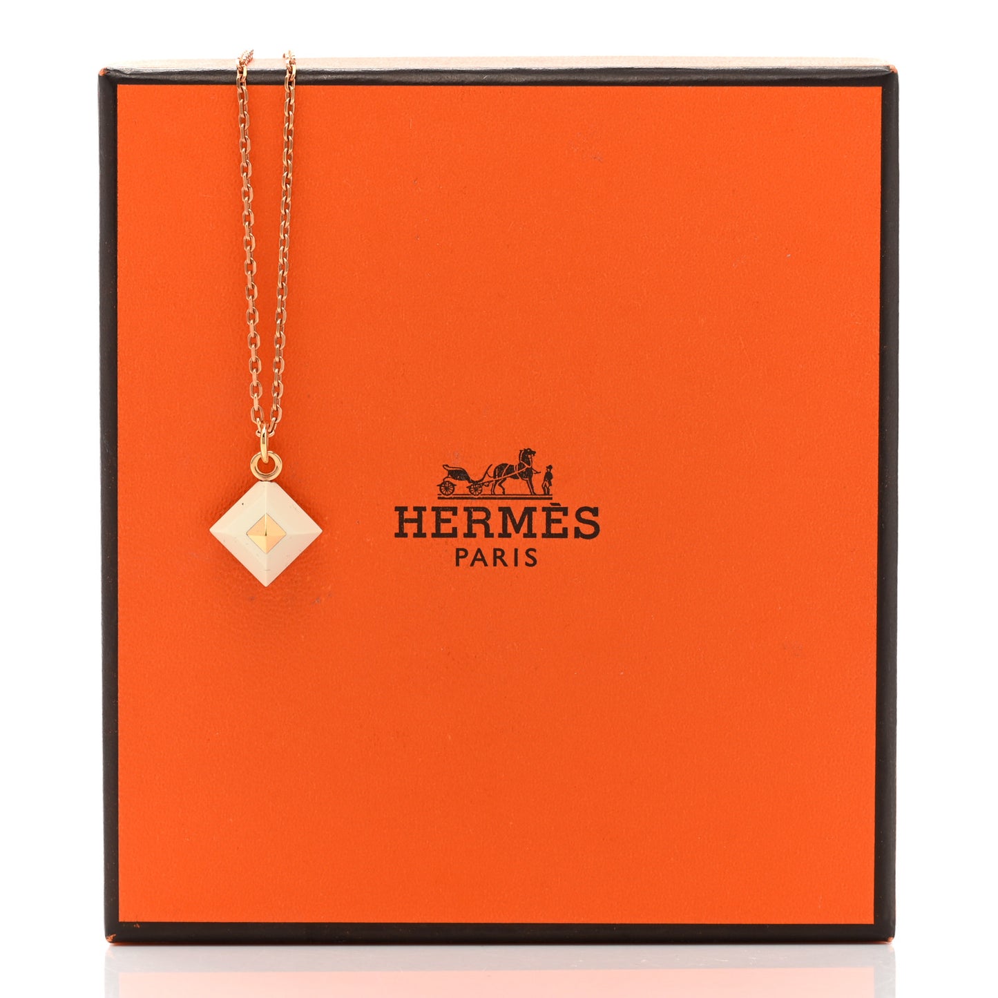 Rose Gold Plated Medor Pendant Necklace Blanc