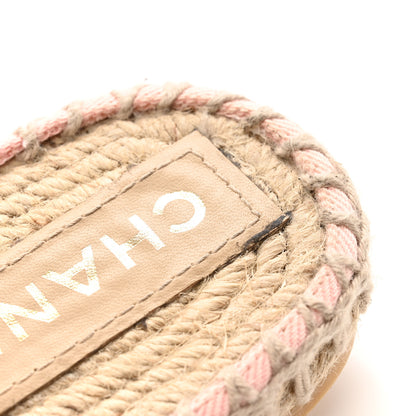 Chanel Denim CC Espadrille Mules 37 Pink Black 11 of 13