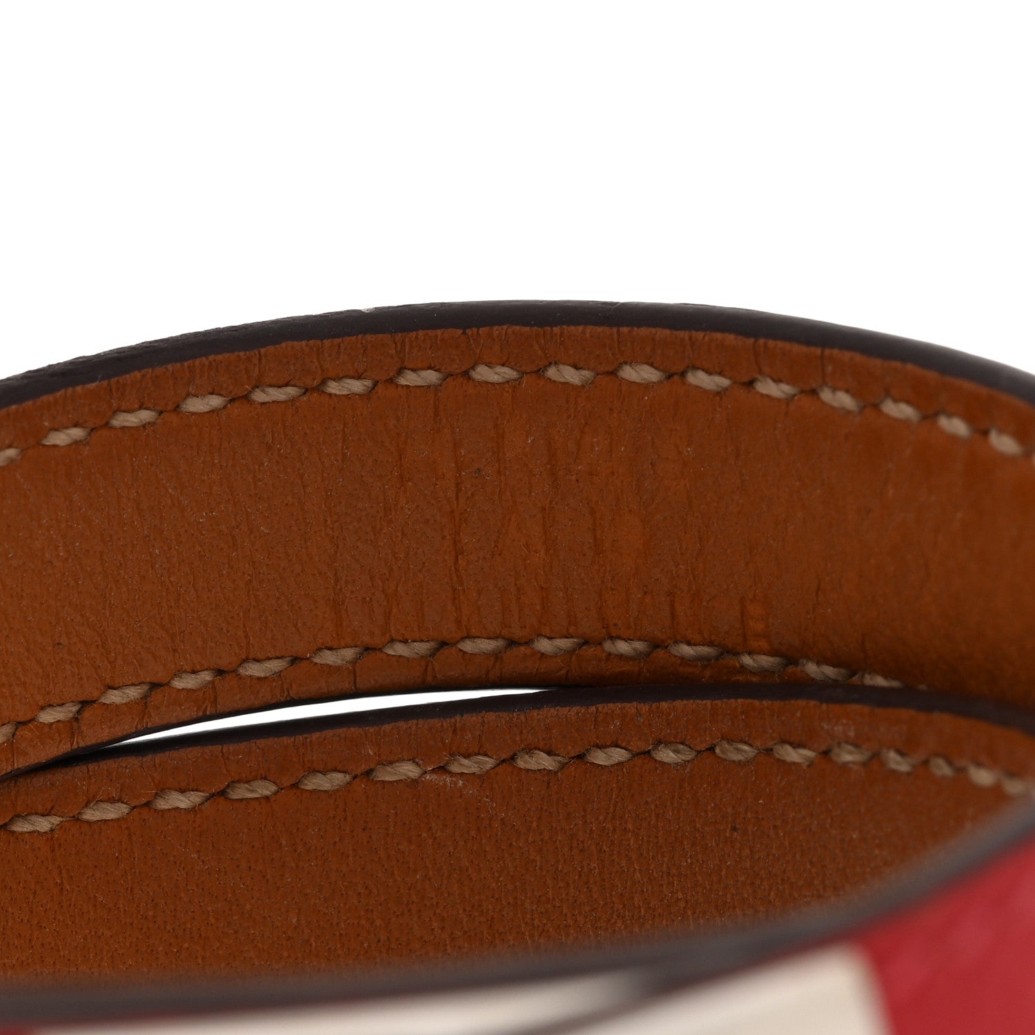 Hermes Epsom Kelly Double Tour Bracelet M Rouge Garance 4 of 4