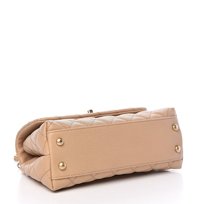 Chanel Caviar Quilted Mini Coco Handle Flap Beige 4 of 11