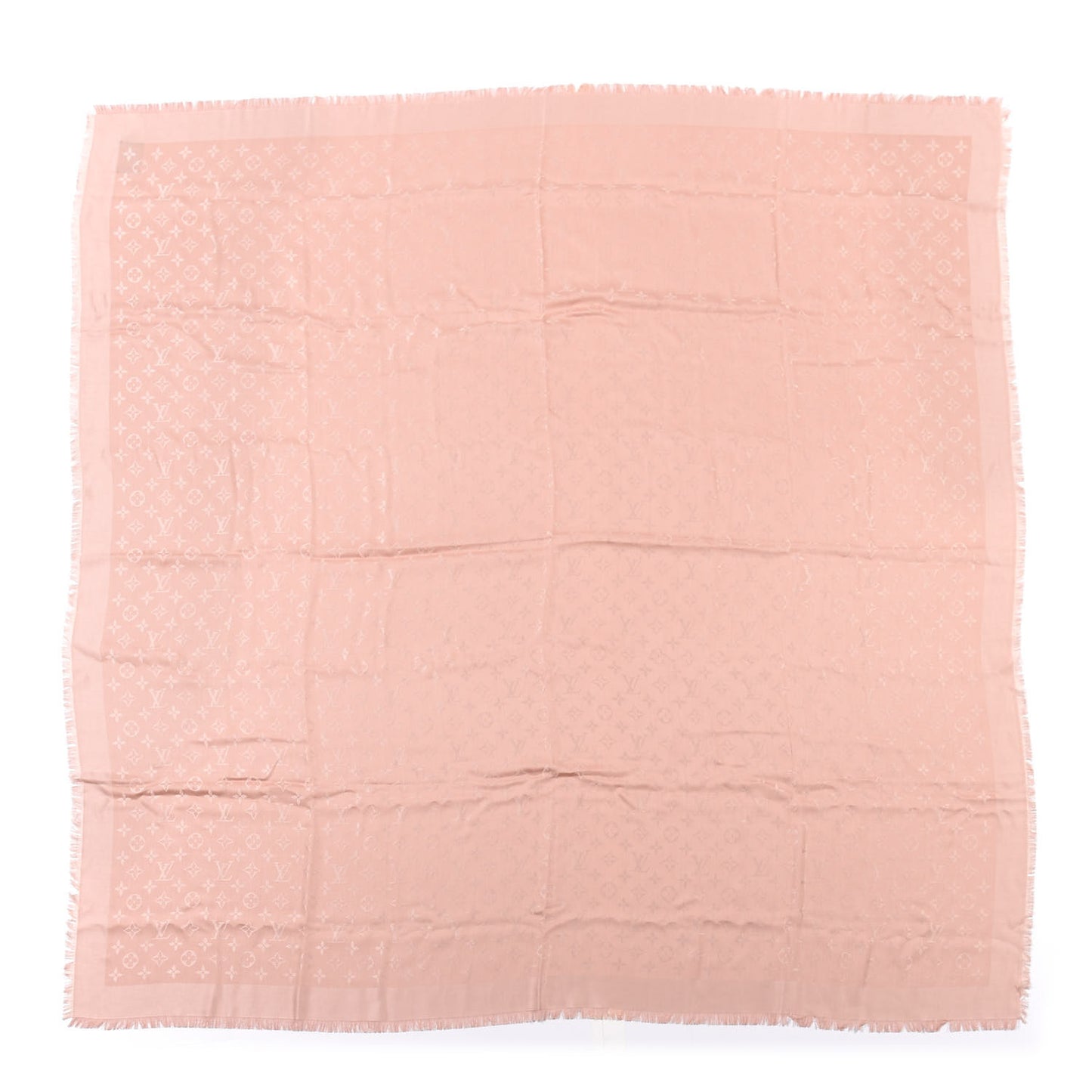 Silk Wool Monogram Shawl Natural