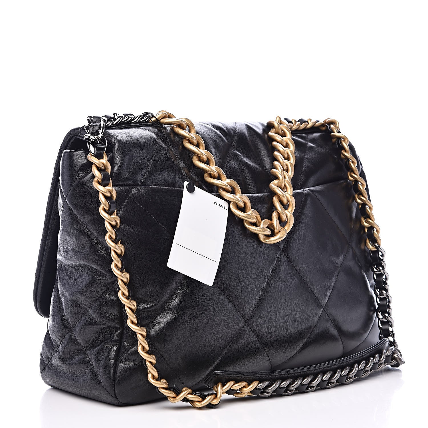 Chanel Goatskin Quilted Maxi 19 Flap Black 3 of 11