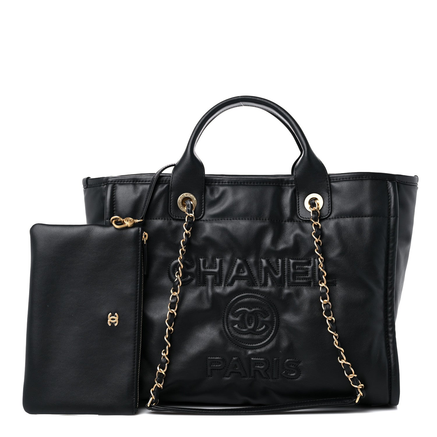 Chanel Calfskin Small Deauville Tote Black 1 of 13