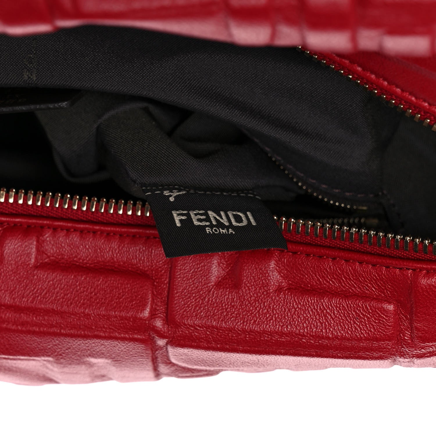 Fendi Nappa FF 1974 Embossed Small Boston Fragola 7 of 11