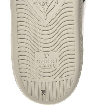 Gucci Metallic Calfskin Floral Embroidered Ace Sneakers 38 Silver 9 of 11