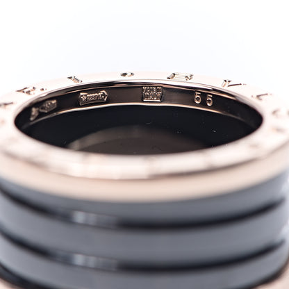 Bulgari 18K Rose Gold Black Ceramic B.Zero1 Four-Band Ring 55 7.25 4 of 6