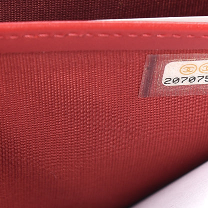 Chanel Glazed Calfskin Quilted Coco Boy Large Gusset Flap Wallet Red 8 of 10