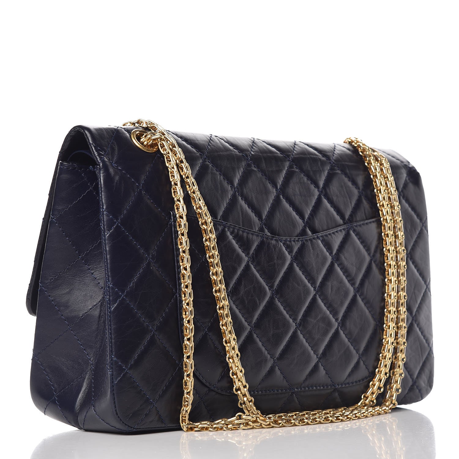 Chanel Aged Calfskin Quilted 2.55 Reissue 227 Flap Dark Blue 3 of 11
