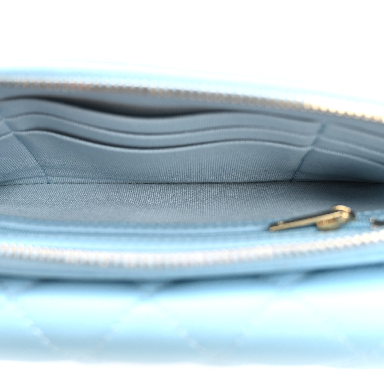 Chanel Caviar Quilted Flap Phone Holder With Chain Light Blue 5 of 14