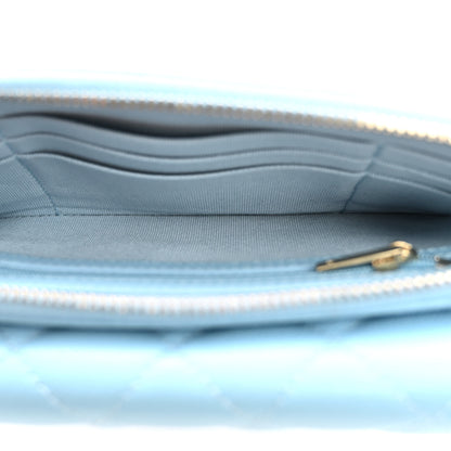 Chanel Caviar Quilted Flap Phone Holder With Chain Light Blue 5 of 14
