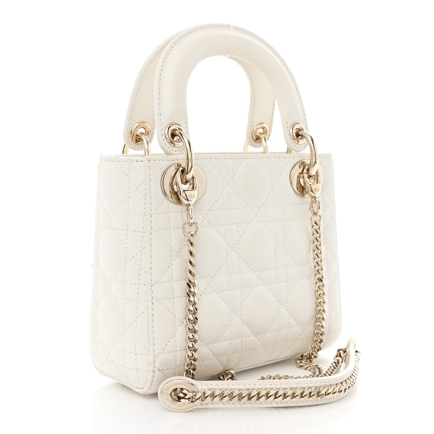 Christian Dior Lambskin Cannage Mini Lady Dior White 3 of 11