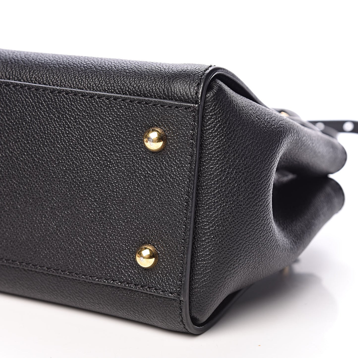 Soft Grain Calfskin Small Buckle Tote Black
