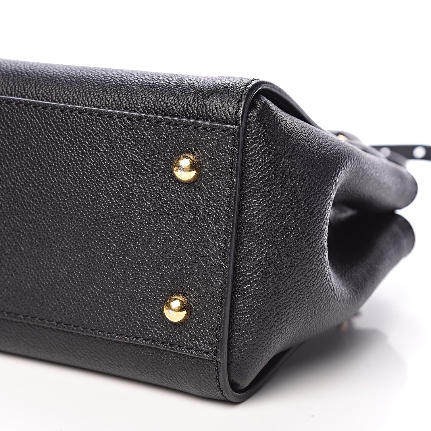 Burberry Soft Grain Calfskin Small Buckle Tote Black 8 of 12