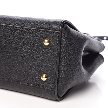 Burberry Soft Grain Calfskin Small Buckle Tote Black 8 of 12