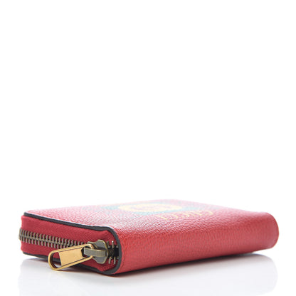 Gucci Grained Calfskin Logo Zip Around Card Case Hibiscus Red 4 of 9