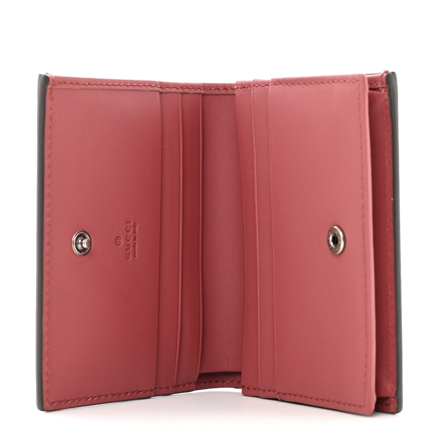 GG Supreme Monogram Blooms Card Case Beige Multicolor Dry Rose