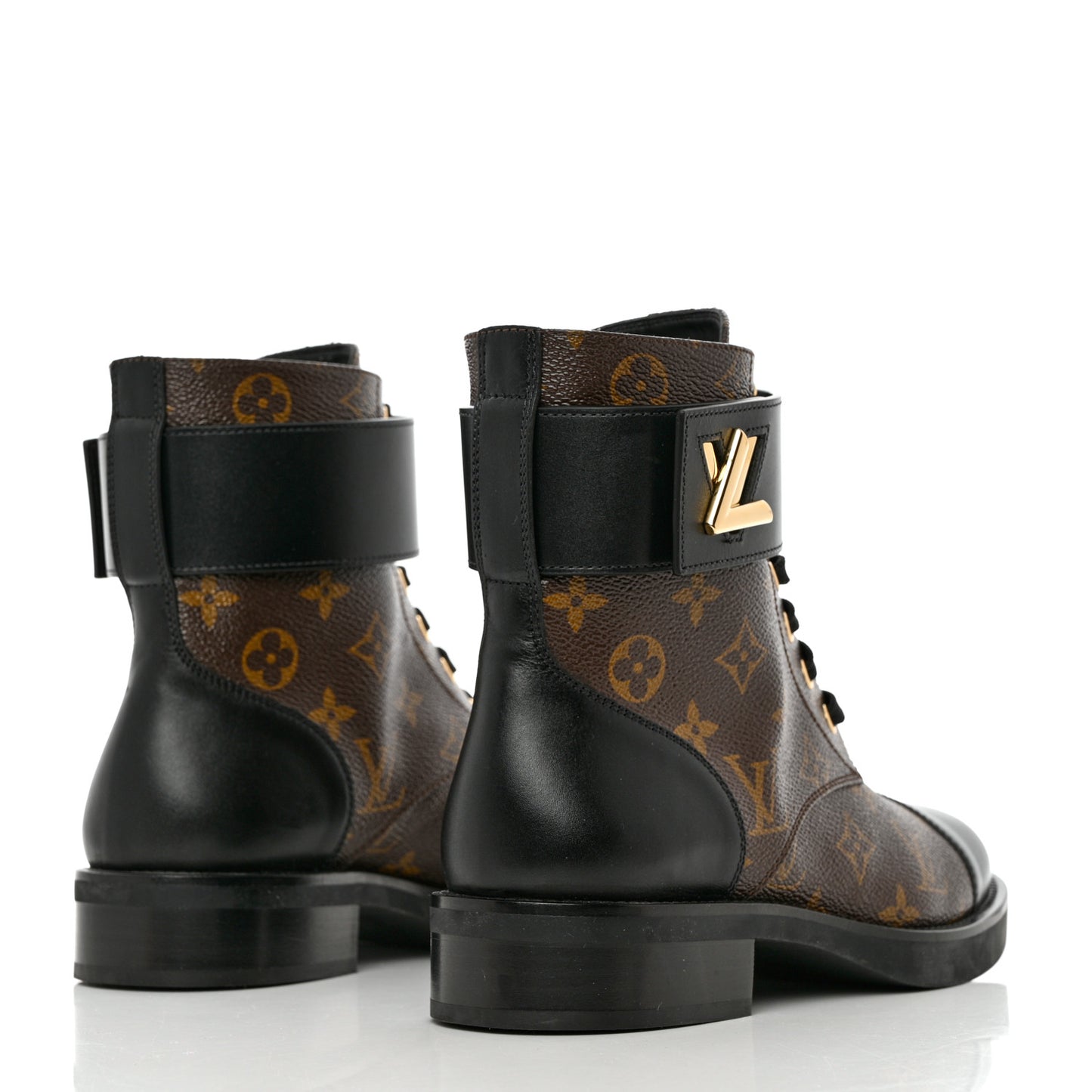 Calfskin Monogram Wonderland Flat Ranger Boots 39 Black
