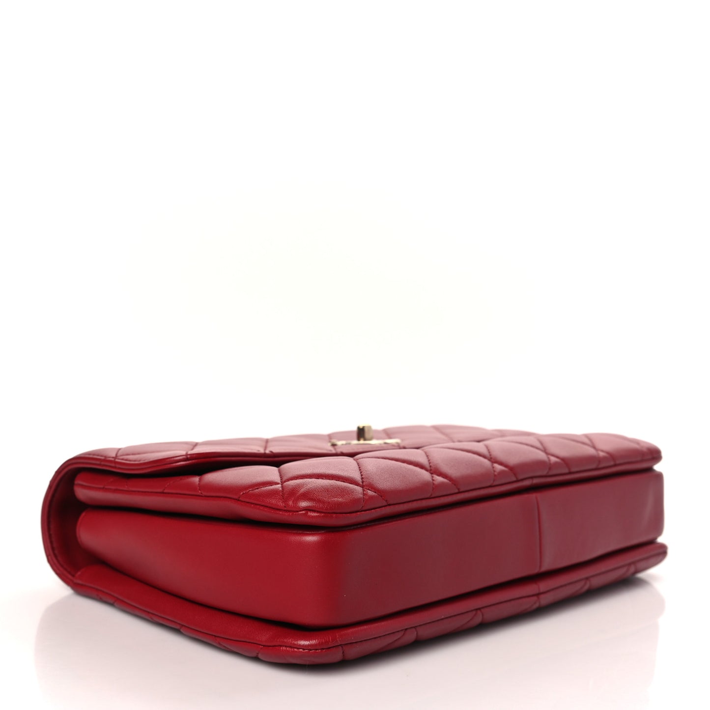 Lambskin Quilted Medium Trendy CC Flap Dual Handle Bag Red