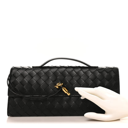 Bottega Veneta Nappa Intrecciato Long Andiamo Top Handle Clutch Black 2 of 7