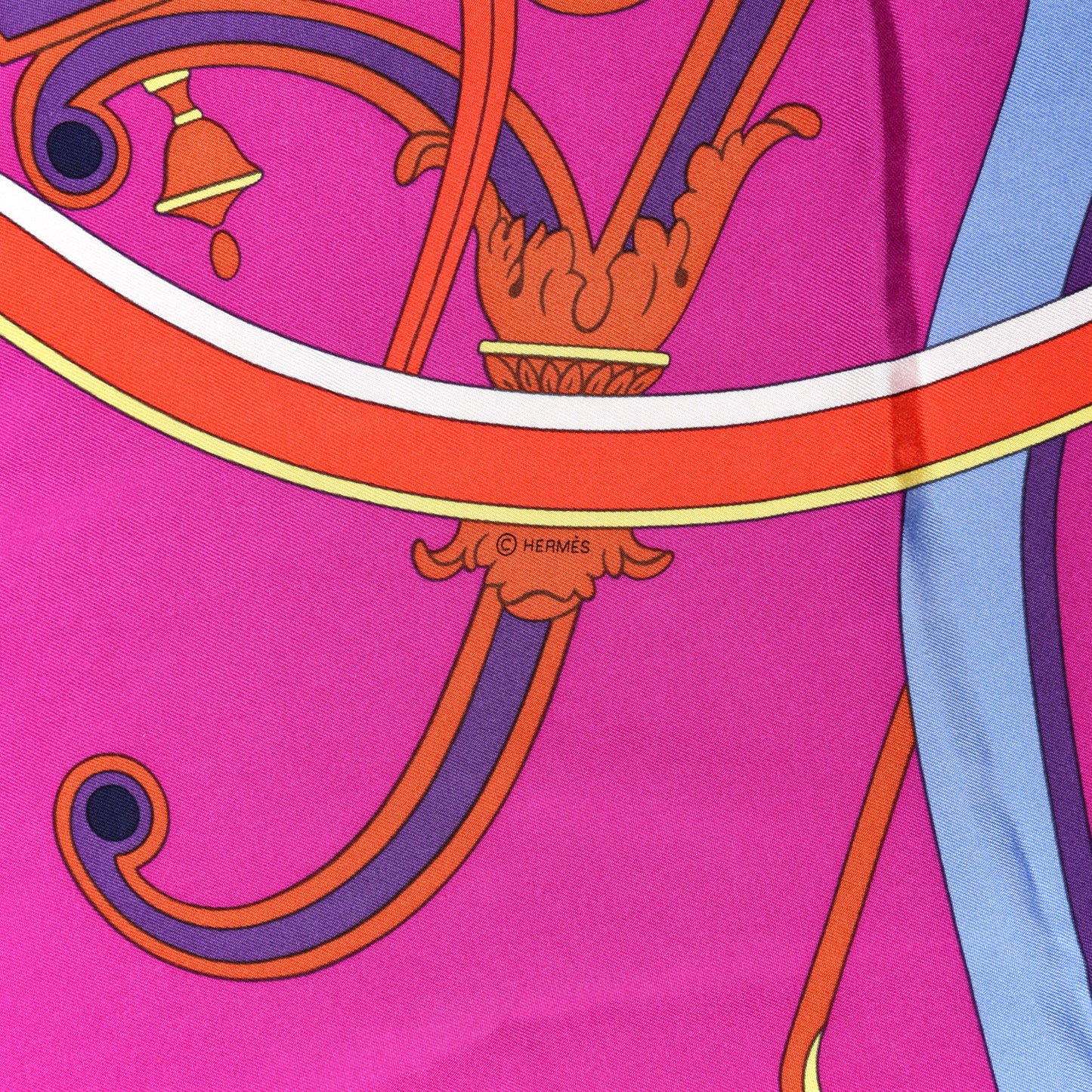 Silk Washingtons Carriage Scarf 90 Fuchsia Rose Vif