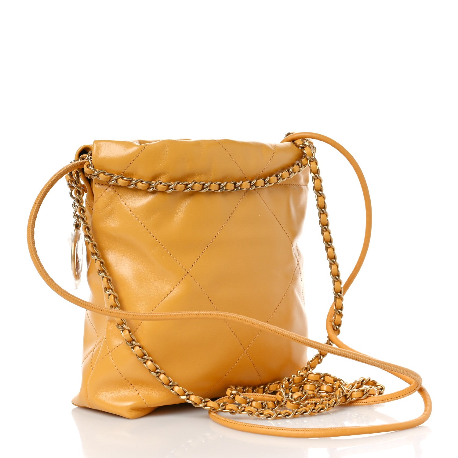 Chanel Shiny Calfskin Quilted Mini Chanel 22 Yellow 3 of 10