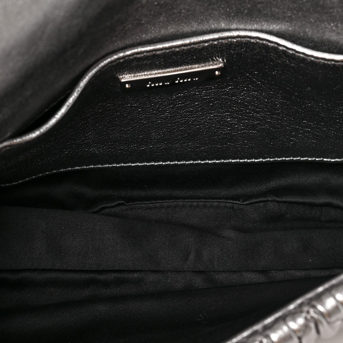 Metallic Nappa Matelasse Crystal Flap Clutch Cromo