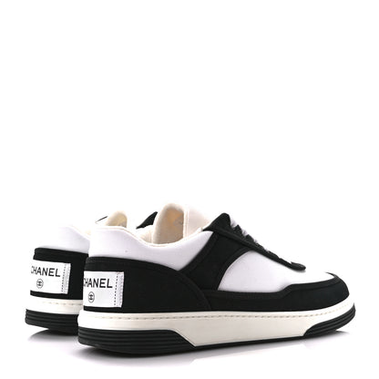 Chanel Fabric Womens Logo Sneakers 39.5 Black White 4 of 9