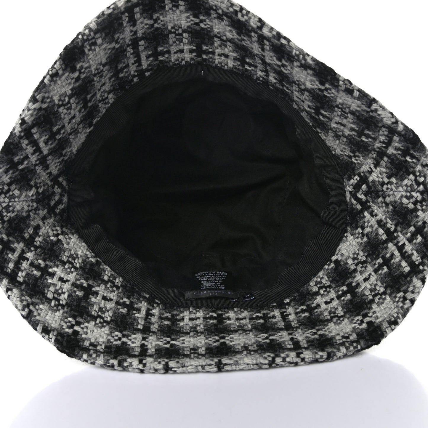 Tweed Bucket Hat L Black White