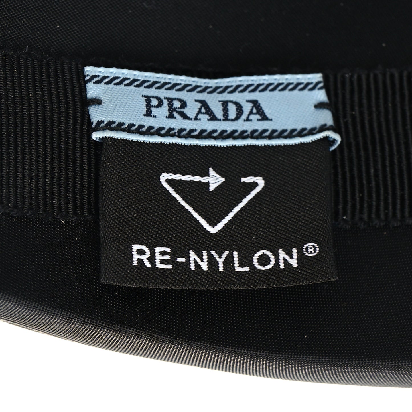 Re-Nylon Metal Triangle Logo Headband Black