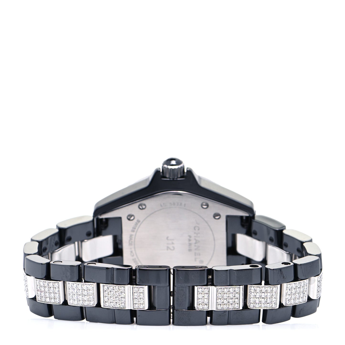 Stainless Steel Ceramic Diamond Pave Bezel 33mm J12 Automatic Watch Black