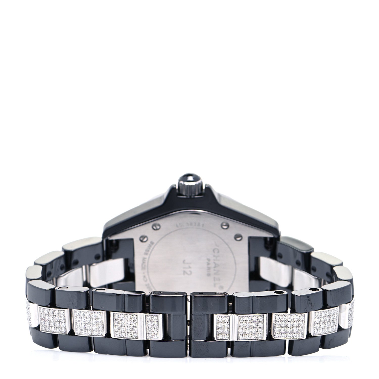 Chanel Stainless Steel Ceramic Diamond Pave Bezel 33mm J12 Automatic Watch Black 3 of 5