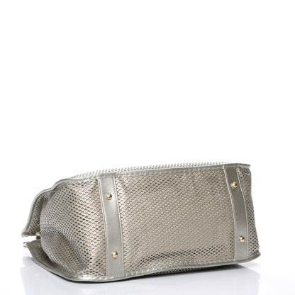 Chanel Metallic Calfskin Perforated Up In The Air Tote Silver 4 of 7