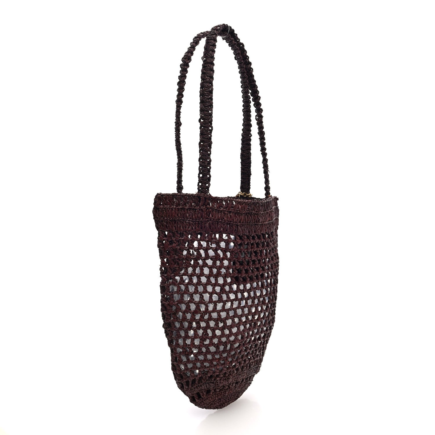 Chloe Raffia Small Summer Banana Tote Kohl Brown 3 of 9