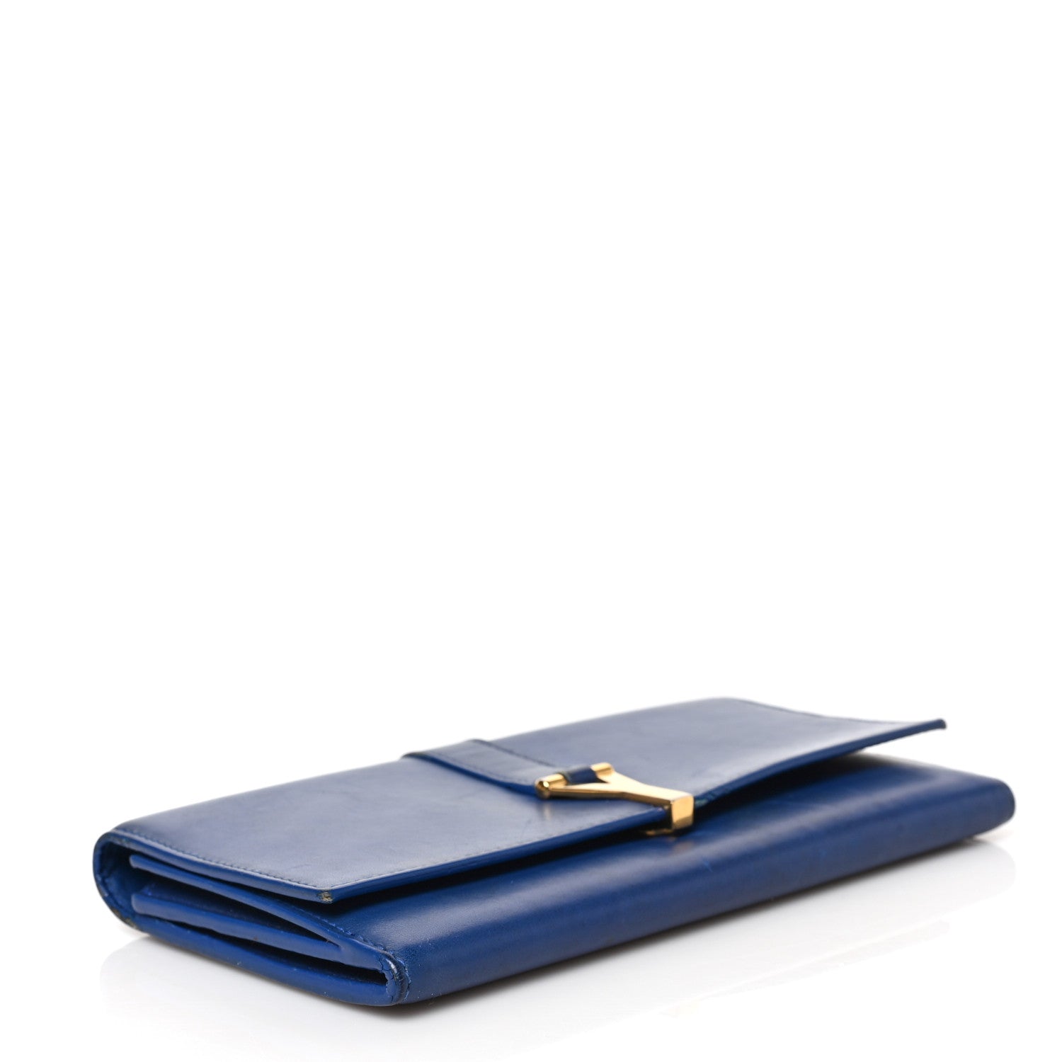 Saint Laurent Calfskin Classic Y Ligne Clutch Royal Blue 4 of 8
