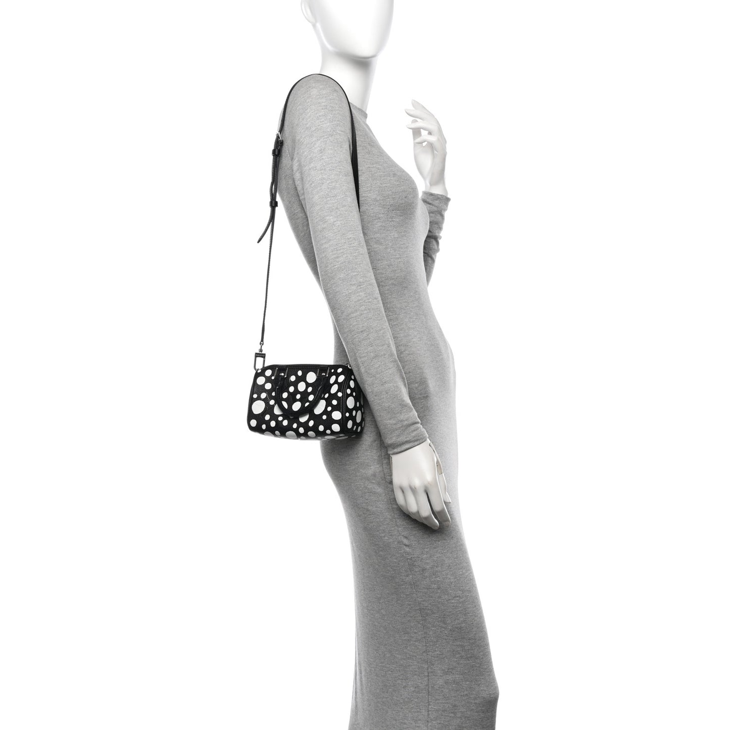 LV X YK Empreinte Infinity Dots Nano Speedy Bandouliere Black White