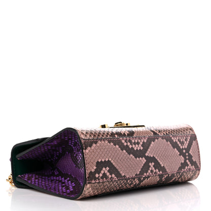 Gucci Snakeskin Small Padlock Shoulder Bag Green Pink Purple 4 of 13