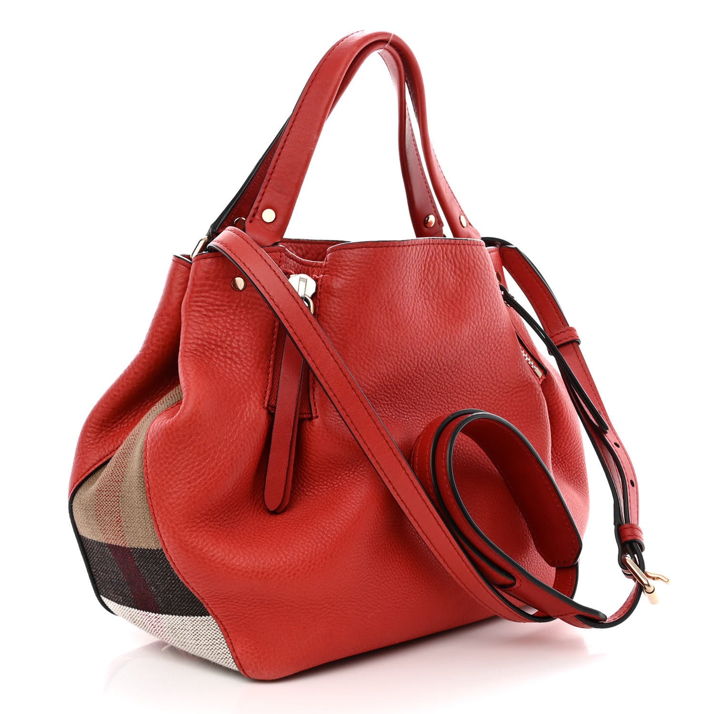 Grainy Calfskin House Check Small Maidstone Red