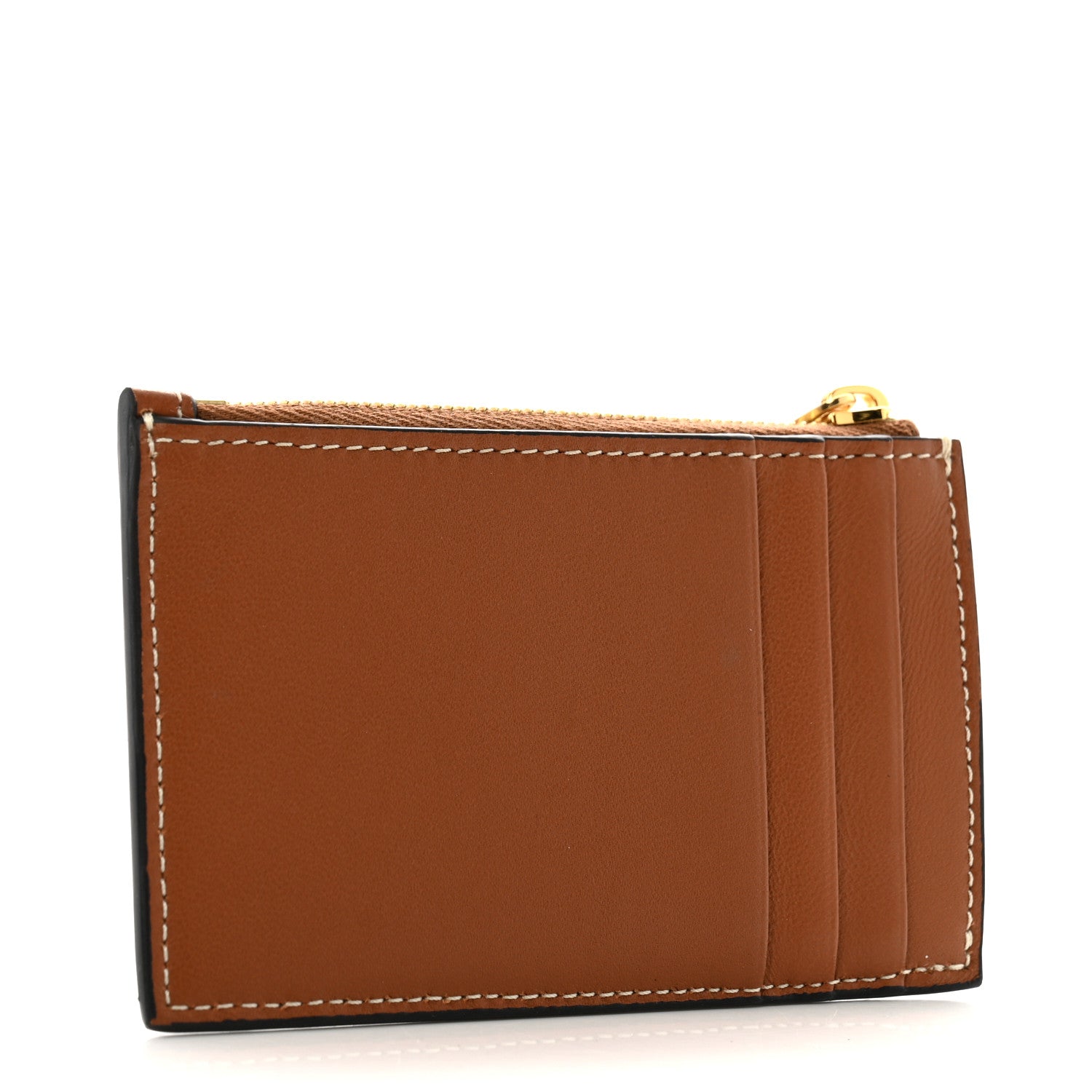 Celine Triomphe Calfskin Zipped Card Holder Tan 3 of 8