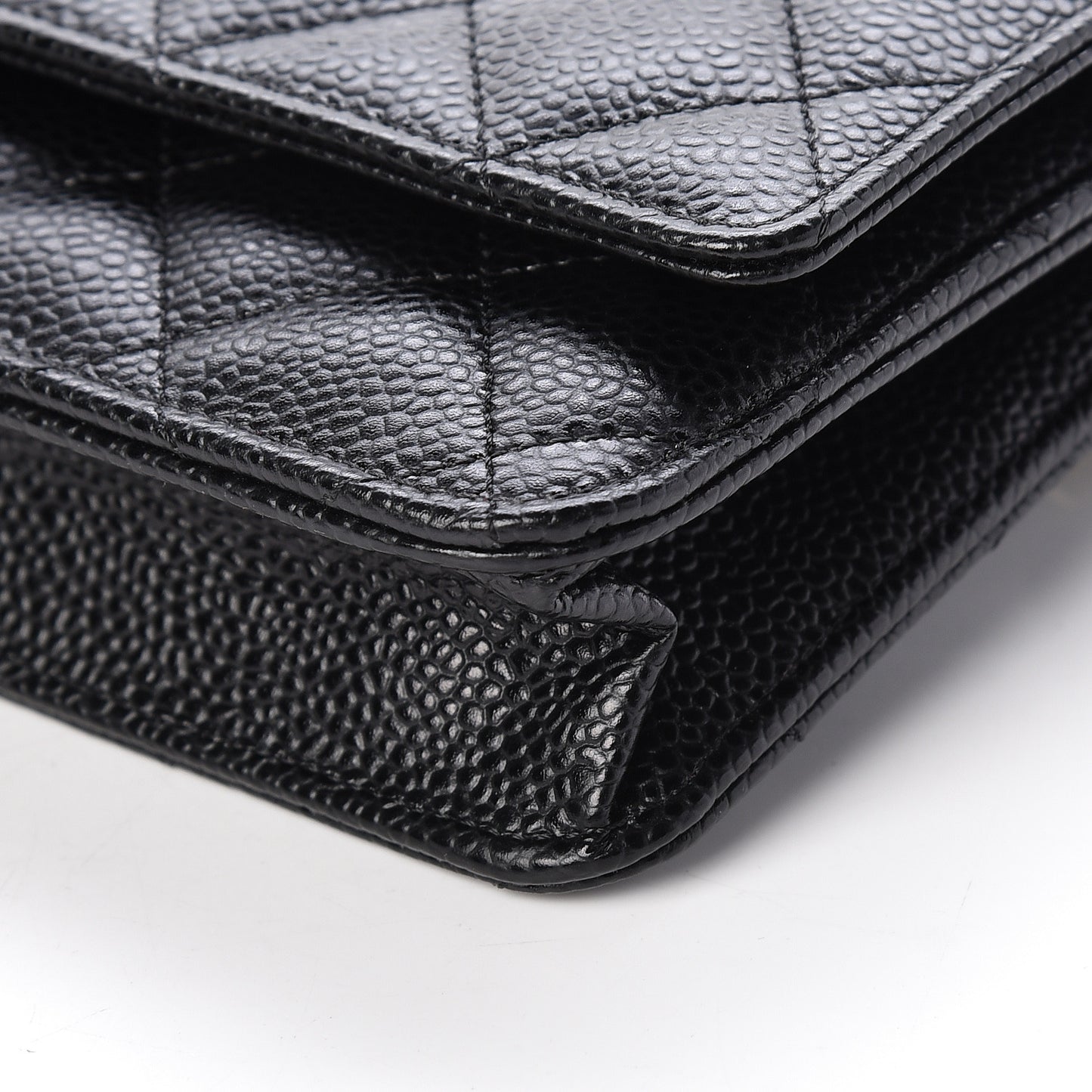 Caviar Quilted Wallet On Chain WOC Black